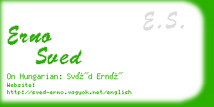 erno sved business card